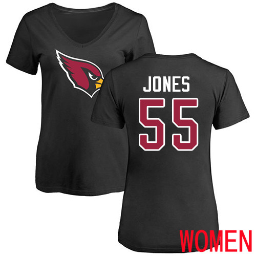 Arizona Cardinals Black Women Chandler Jones Name And Number Logo NFL Football #55 T Shirt->arizona cardinals->NFL Jersey
